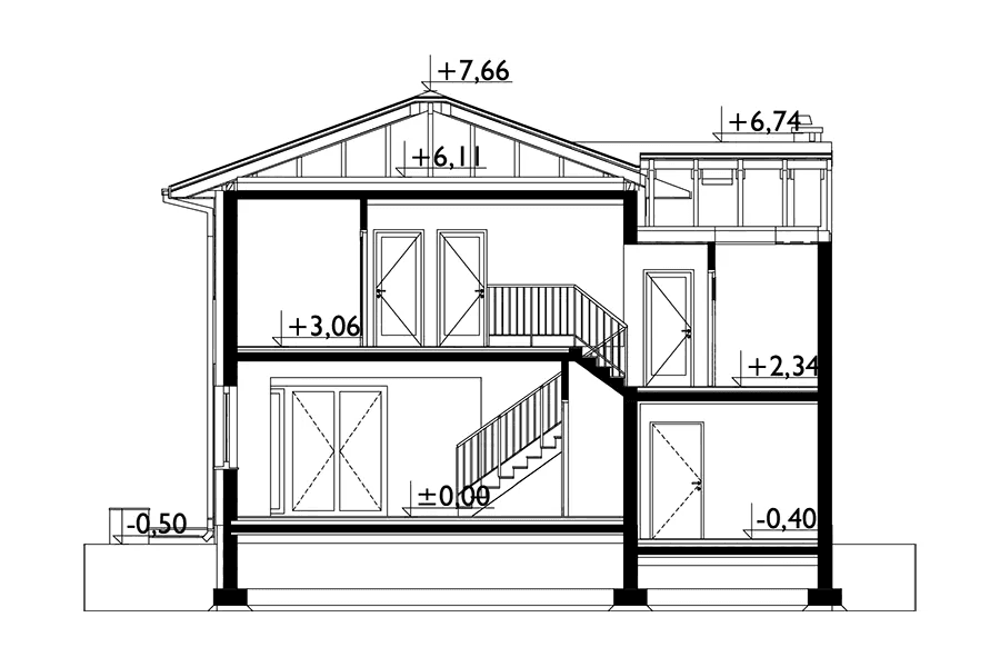Przekrój domu bliźniaka Igor duo