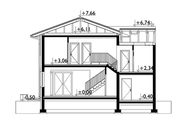 Przekrój domu bliźniaka Igor duo