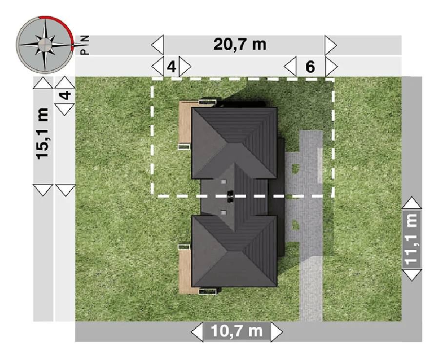 Usytuowanie domu Igor duo
