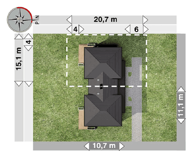 Usytuowanie domu Igor duo