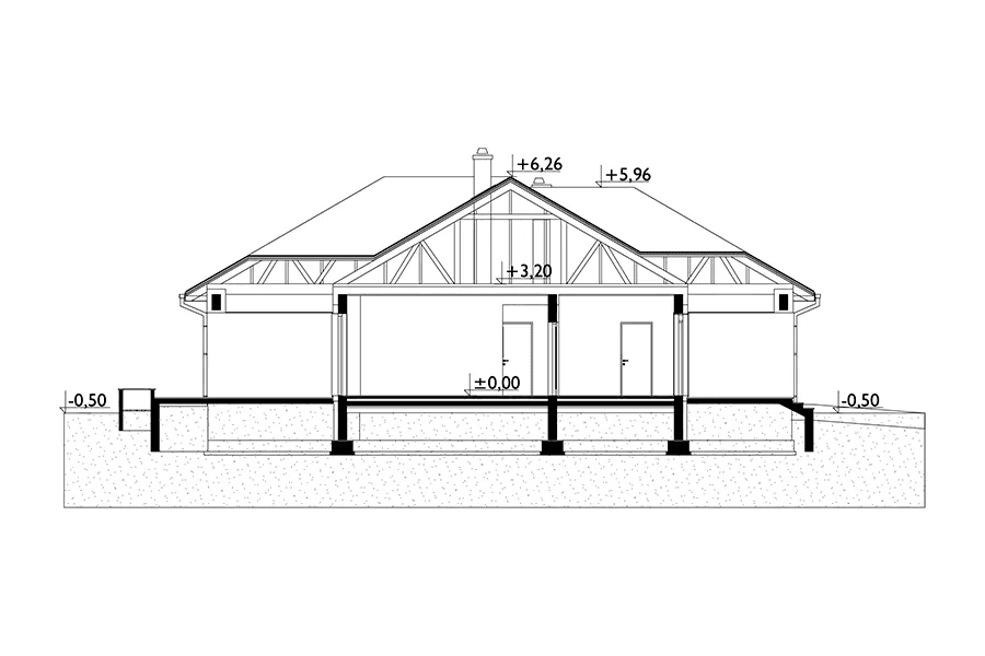 przekrój projekt domu Ariadna