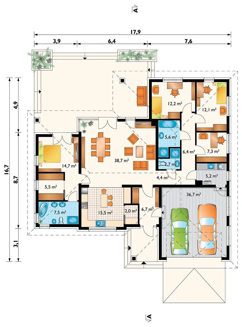 Rzut parteru projekt Ariadna