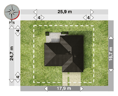 Rzut działki projekt Ariadna