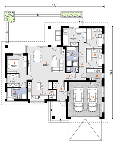 Rzut parteru Ariadna Rex