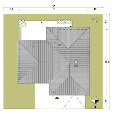 rzut działki Ariadna rex