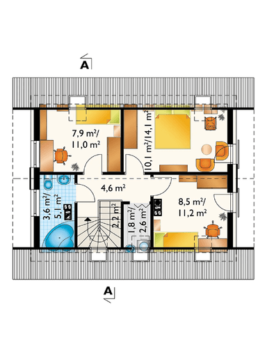 Projekt rzut poddasza Drops