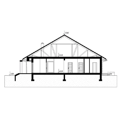 Przekrój w budynku parterowym Karol Polo