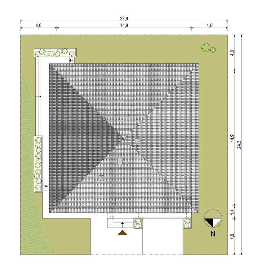 Usytuowanie domu Karol Polo na działce