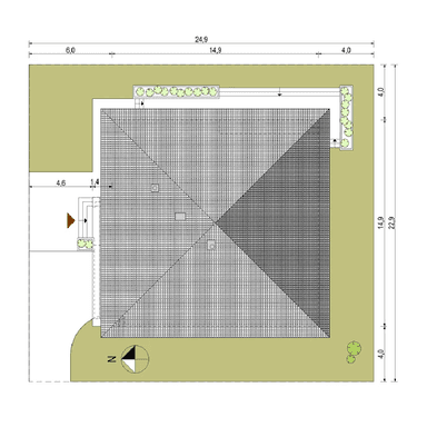 Wariant usytuowania domu parterowego Karol Polo na działce