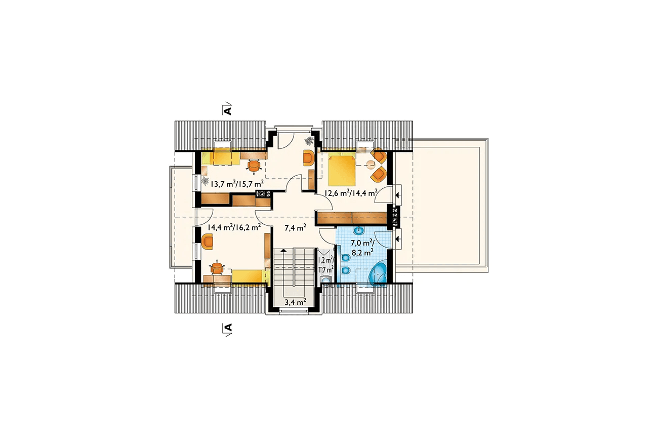 Rzut poddasza w projekcie Margo Kubik