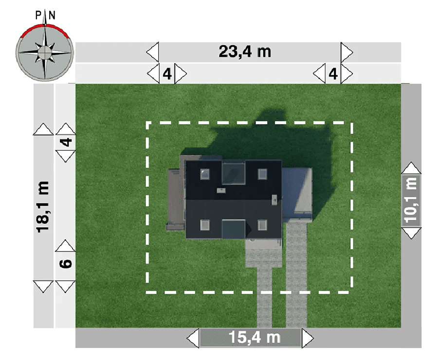 Rzut usytuowanie domu Margo Kubik