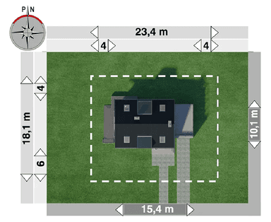 Rzut usytuowanie domu Margo Kubik