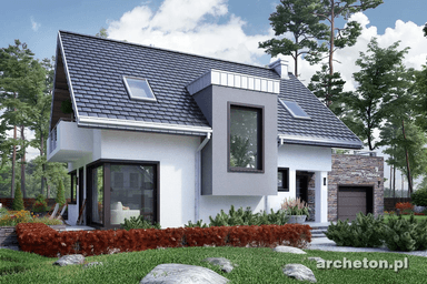 Projekt domu Margo Kubik z dachem dwuspadowym