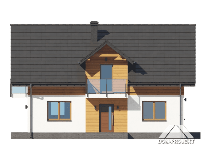 Elewacja frontowa cedrowo b1mk z budową domów