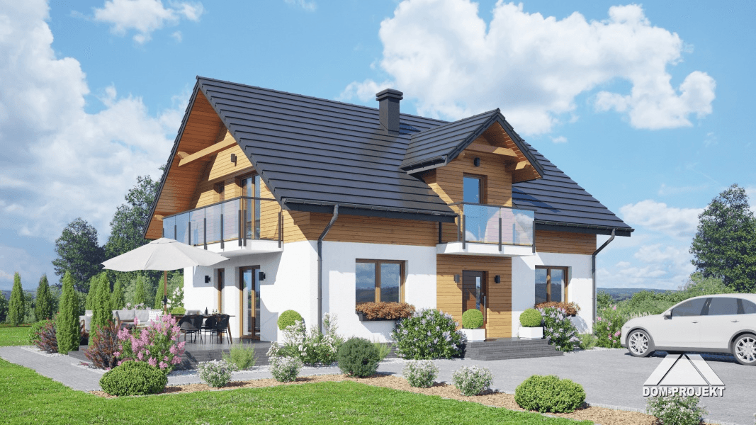 Budowa domu z bala drewnianego projekt cedrowo b1mk z budową