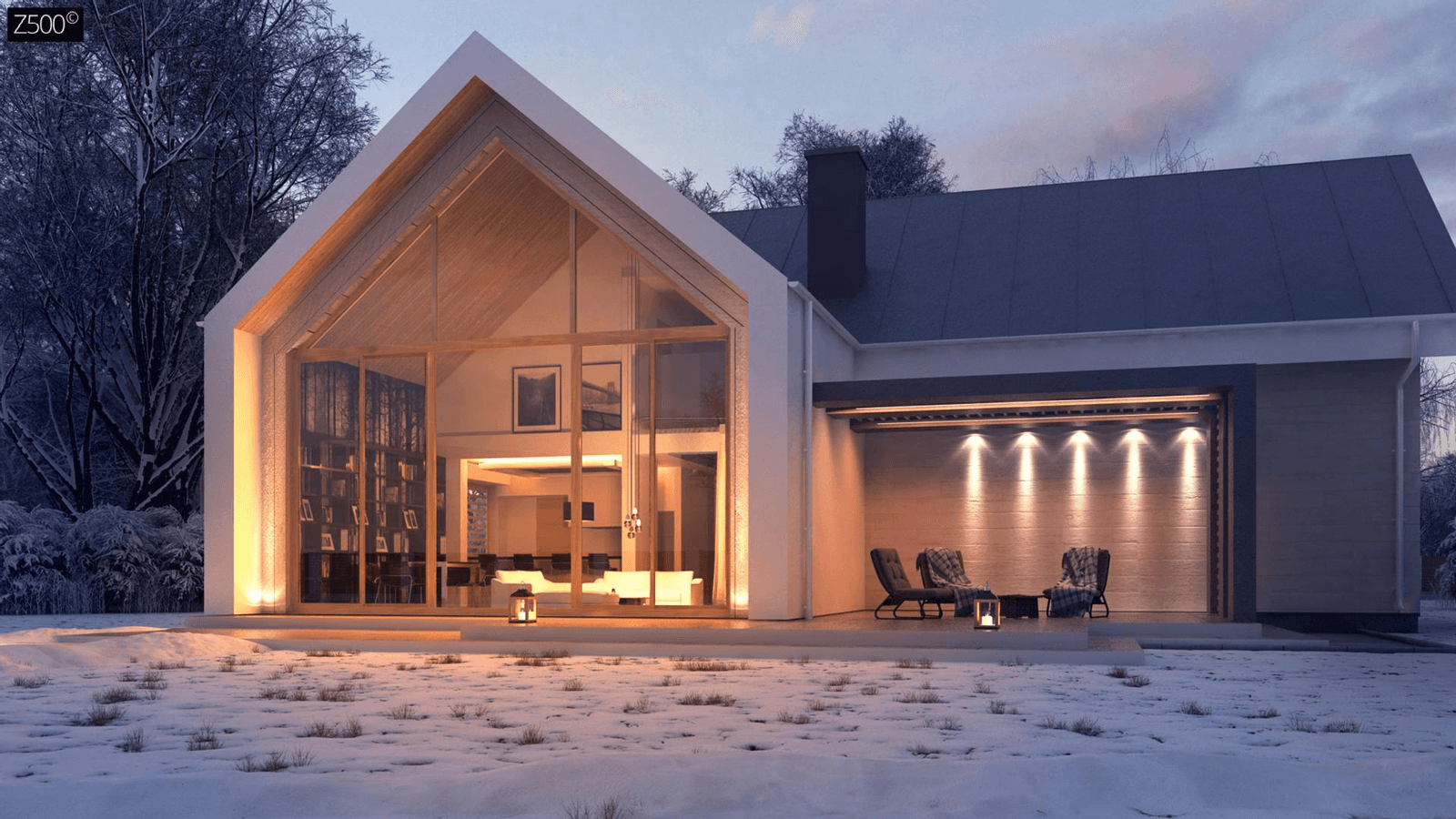 Budowa domu Z357 D w szkielecie drewnianym