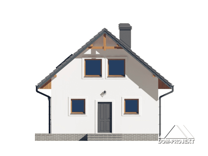 Elewacja frontowa domu Gładyszowo aa 70 budowa z bala drewnianego