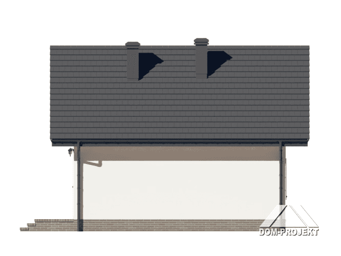 Elewacja boczna budowa domu z bala drewnianego - projekt Gładyszowo aa 70