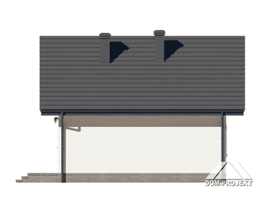 Elewacja boczna budowa domu z bala drewnianego - projekt Gładyszowo aa 70