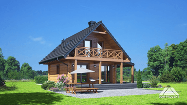 Dom tani w budowie w konstrukcji bal drewniany Gajówko 13 dw