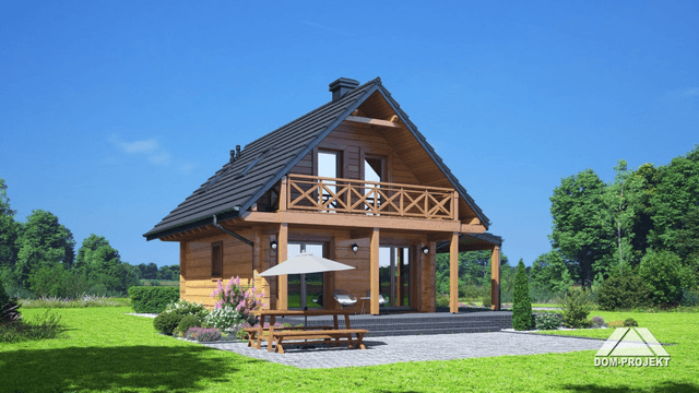 Dom tani w budowie w konstrukcji bal drewniany Gajówko 13 dw