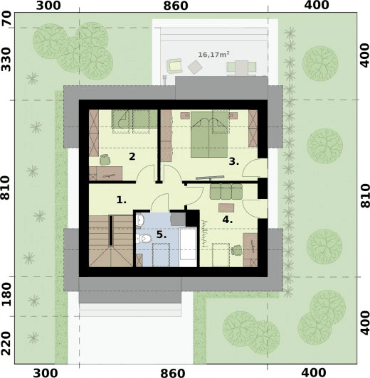 Rzut poddasza w projekcie domu Sevilla 4