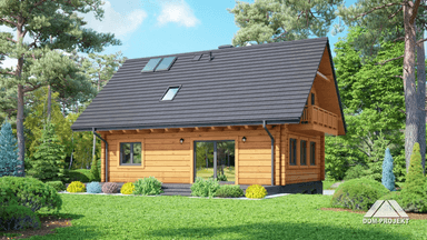 Widok na dom jednorodzinny Bartne dw 29 - dom z budową