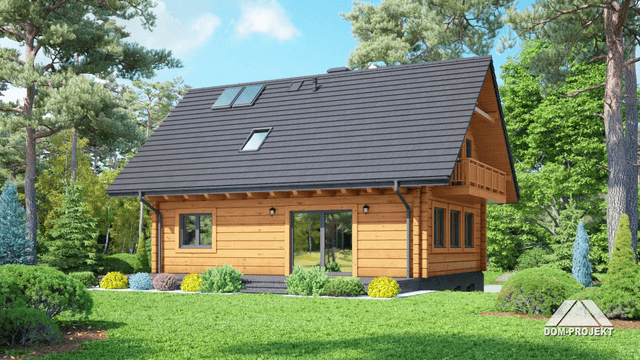 Widok na dom jednorodzinny Bartne dw 29 - dom z budową