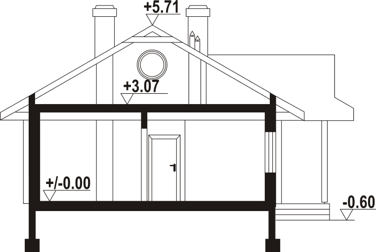 Przekrój w domu Zawoja dw 7