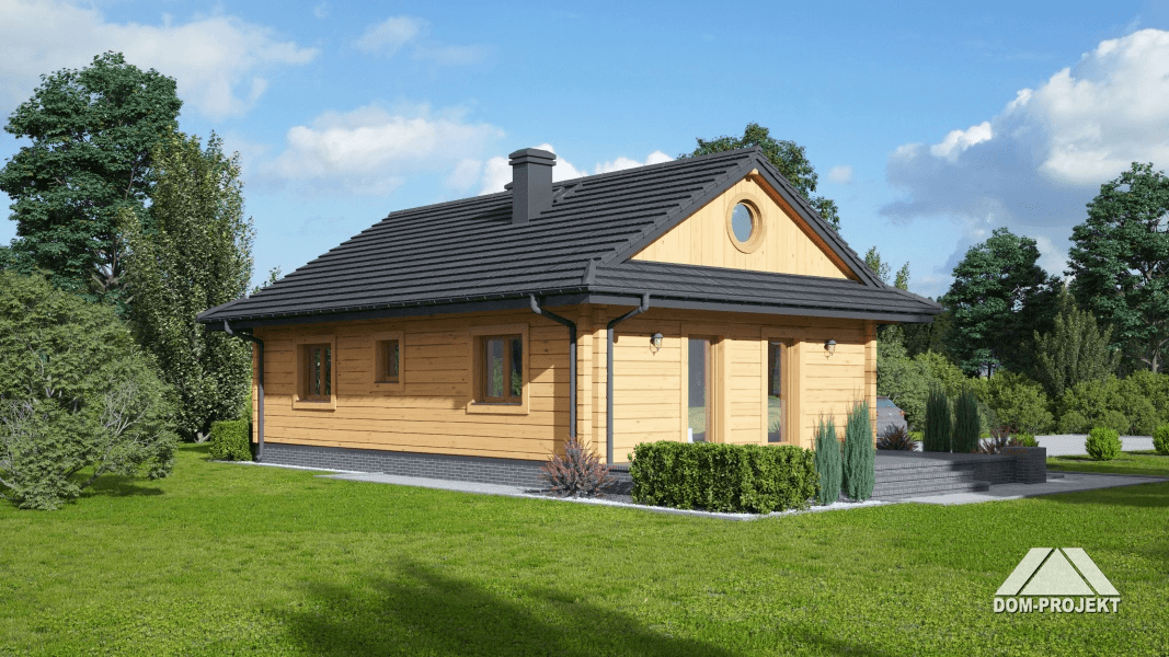 Dom Zawoja dw 7 projekt domu z budową w technologii bal drewniany