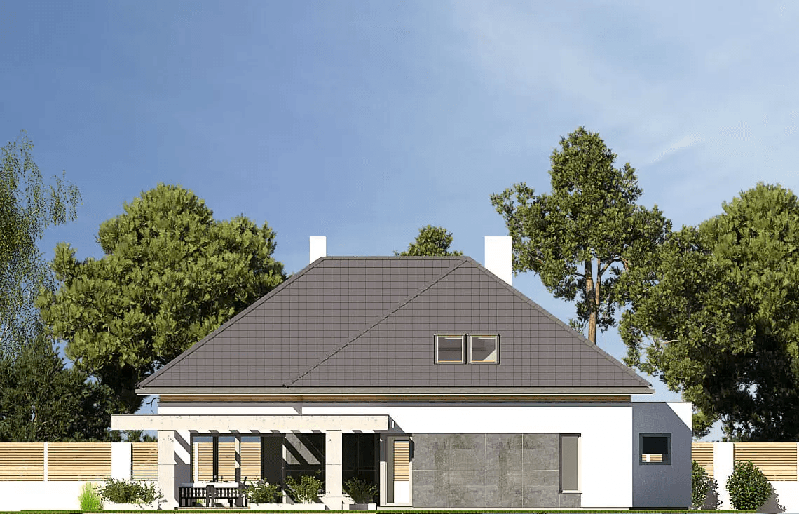 Elewacja ogrodowa domu Alexandria