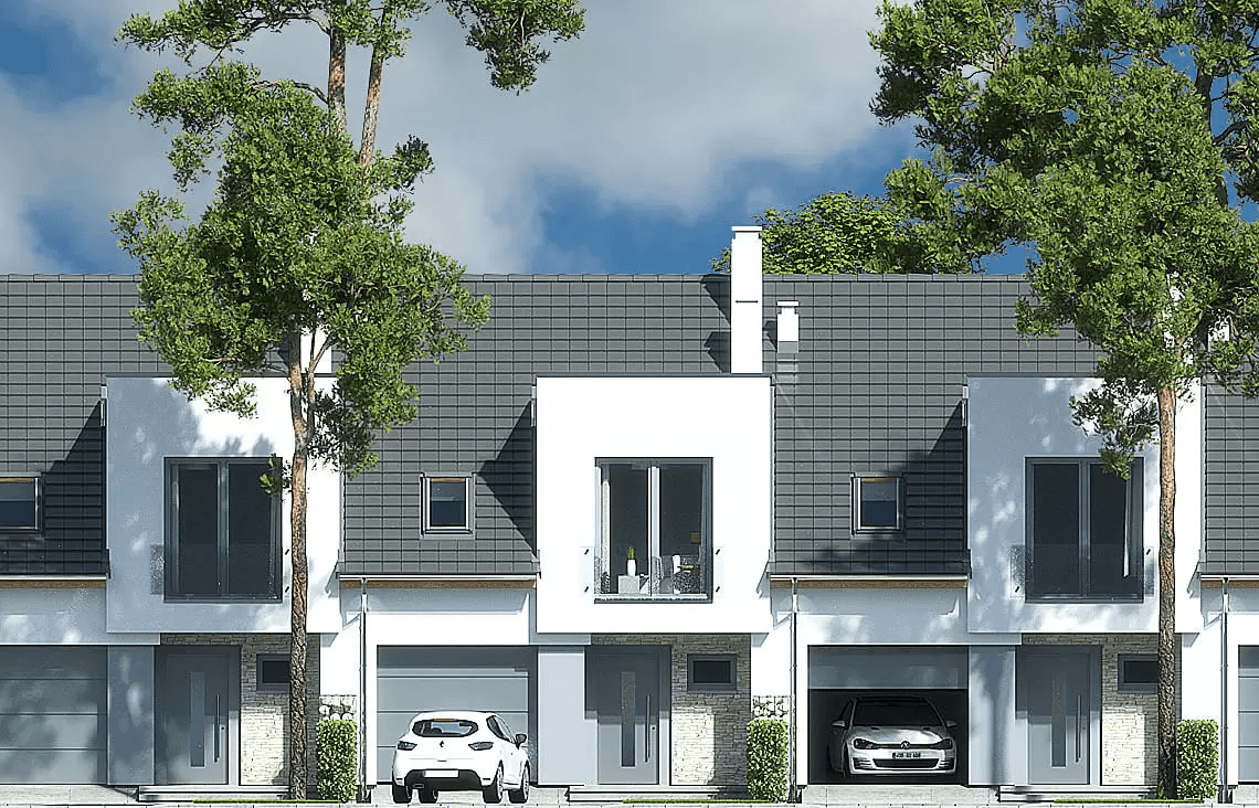 Elewacja frontowa projektu domu Andrea 3 segmenty