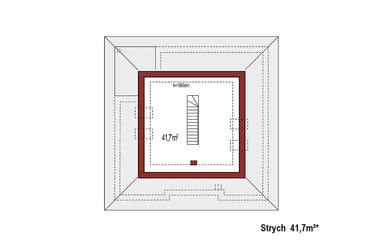 Rzut poddasza domu jednorodzinnego Bella A