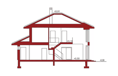 Przekrój projektu domu Carmen Grande 2