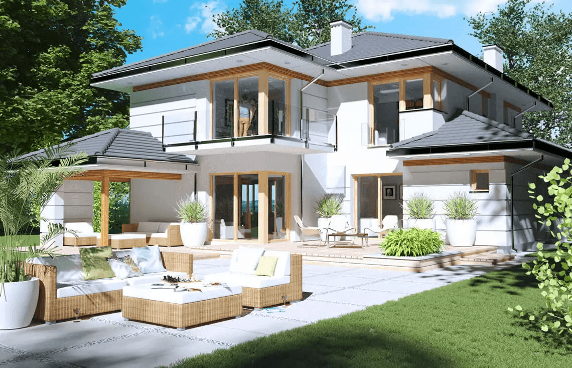 Wizualizacja projektu domu jednorodzinnego Carmen Grande A