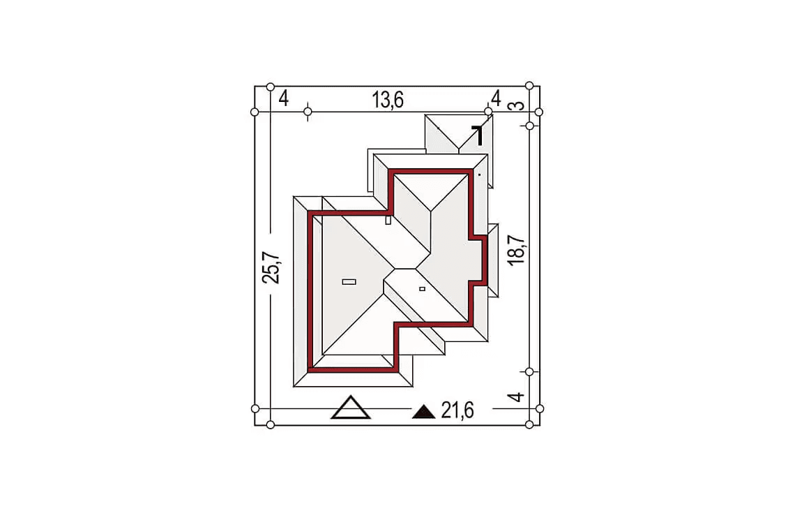 Usytuowanie domu na działce Carmen Magdalena B 30 stopni