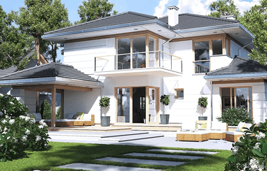 Wizualizacja domu jednorodzinnego Carmen Magdalena B 30 stopni strop monolityczny