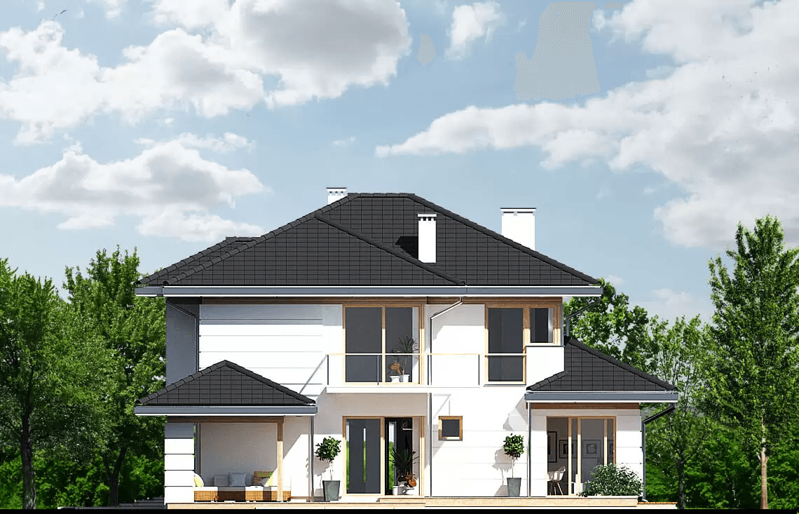 Elewacja tylna domu Carmen Magdalena B