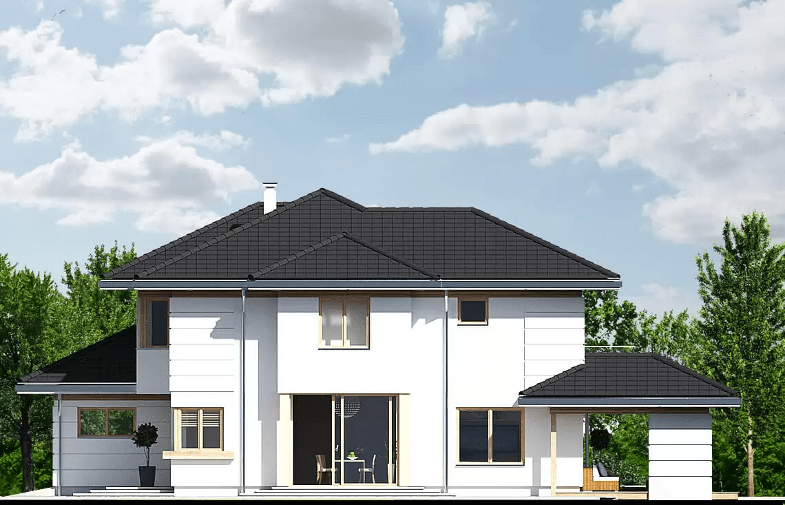 Elewacja boczna domu Carmen Magdalena B strop monolityczny