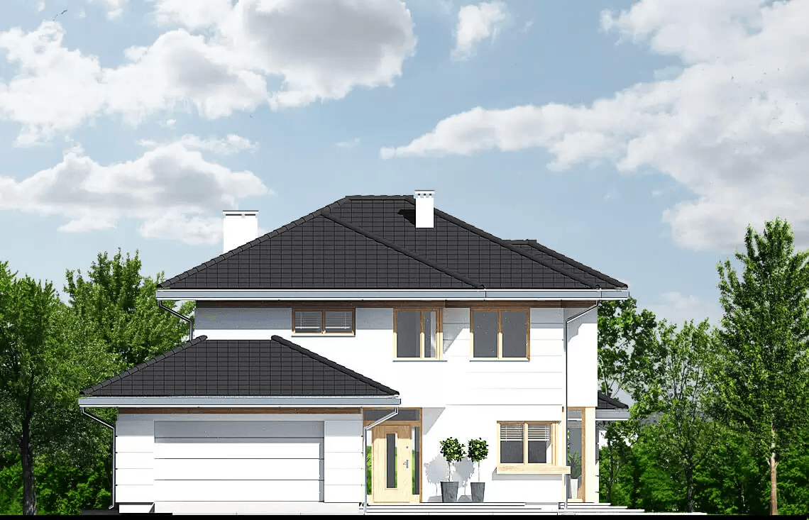 Elewacja frontowa domu Carmen Magdalena B strop monolityczny