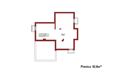 Rzut piwnicy projektu domu jednorodzinnego Carmen Magdalena C