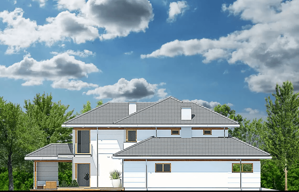 Elewacja boczna projektu domu jednorodzinnego Carmen Magdalena Lux