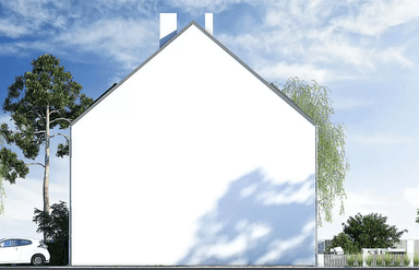 Elewacja boczna w proejkcie dom bliźniaczy Duo 48+82