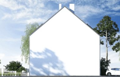 Elewacja boczna w domu bliźniaczym DUO 48+82