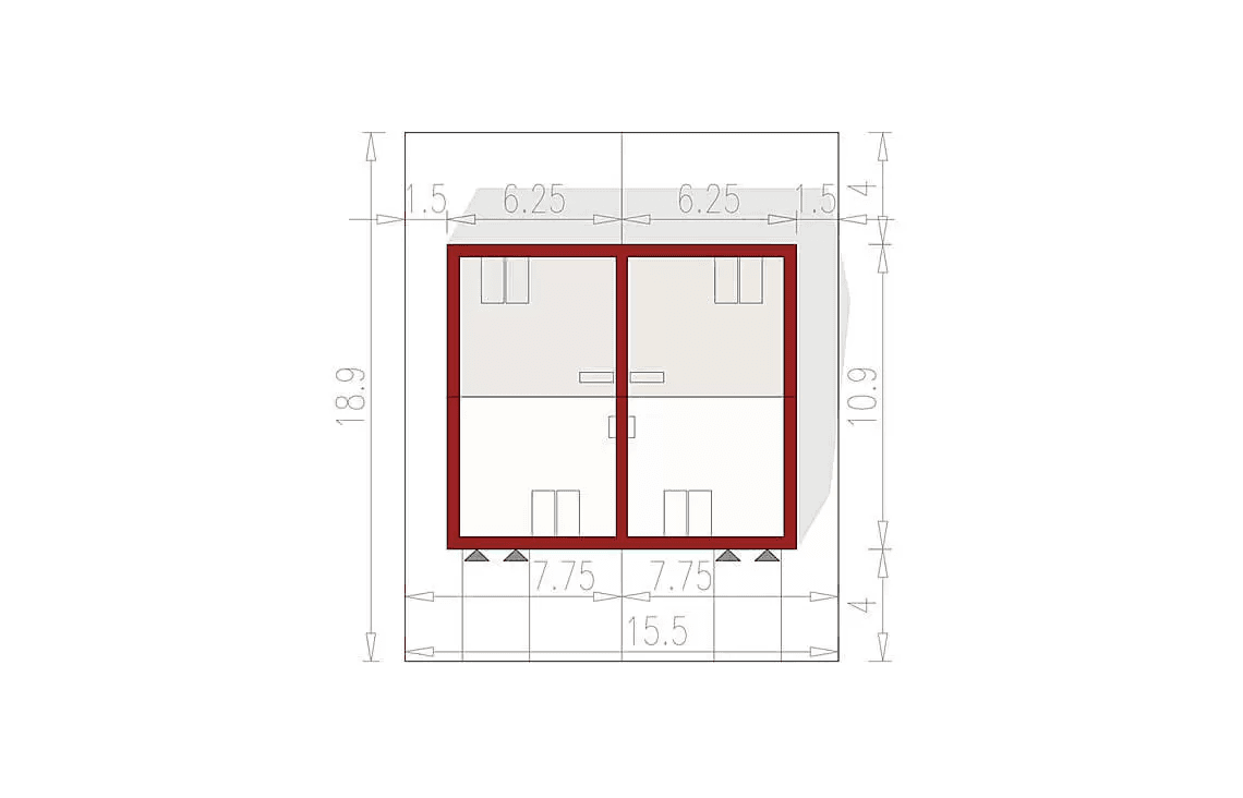 Usytuowanie w projekcie domu 48+82