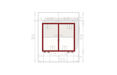 Usytuowanie w projekcie domu 48+82