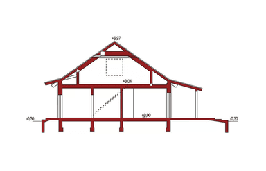 Przekrój projektu domu Abi A