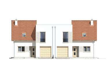 Elewacja frontowa projektu domu jednorodzinnego Adam bliźniak