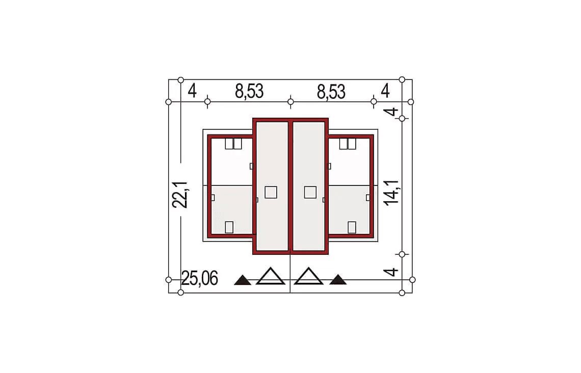 Usytuowanie projektu domu jednorodzinnego Adam bliźniak