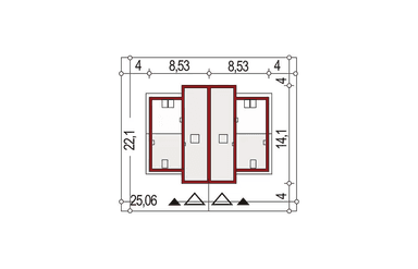 Usytuowanie projektu domu jednorodzinnego Adam bliźniak